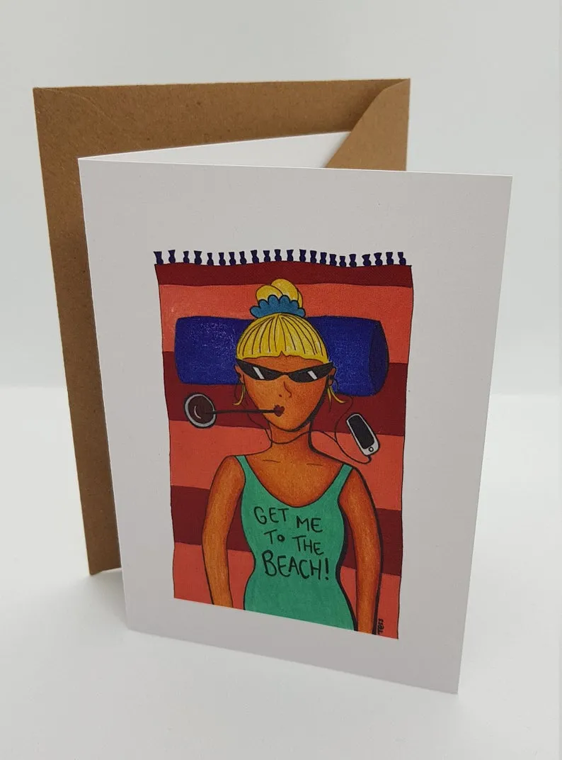 Lemon Street Cards "Take me to the beach" greetings card