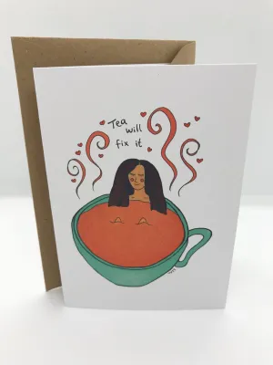Lemon Street Cards "Tea will fix it" greetings card