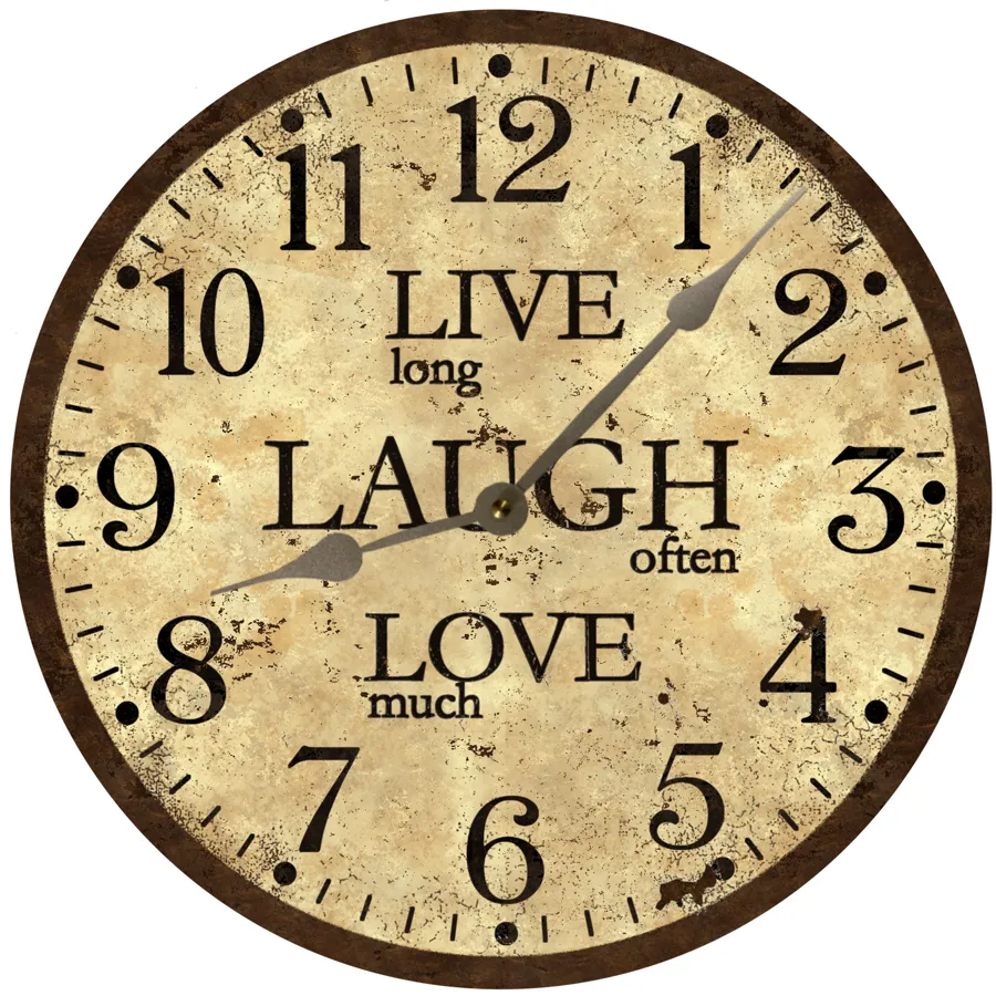 Live Laugh Love Wall Clock - Rustic Brown Clock