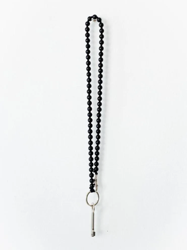 LONG KEYHOLDER - SMALL PERLEN - BLACK