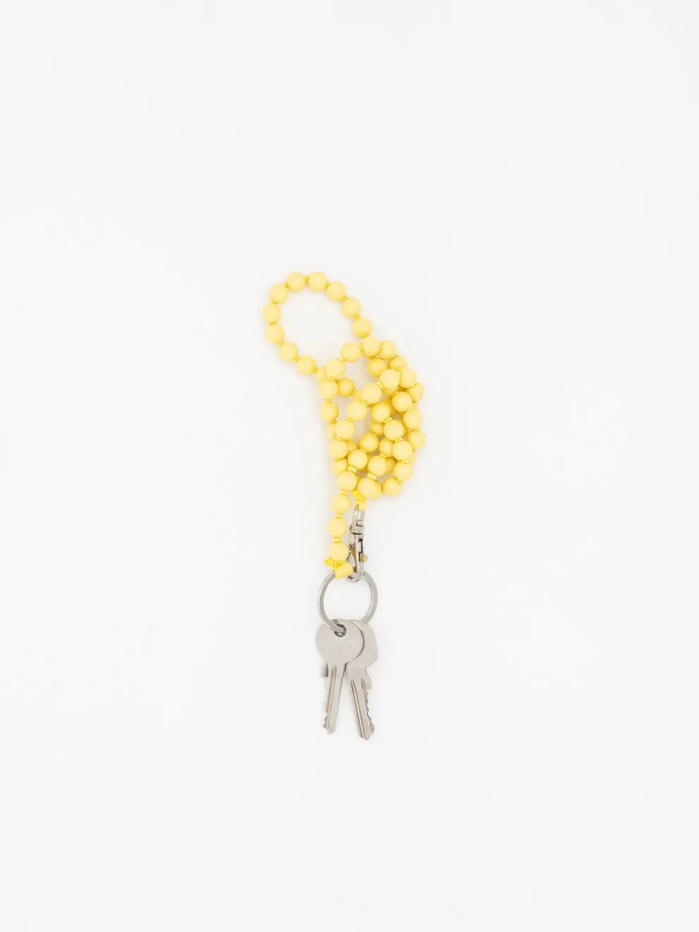 LONG KEYHOLDER - SMALL PERLEN - PASTEL YELLOW