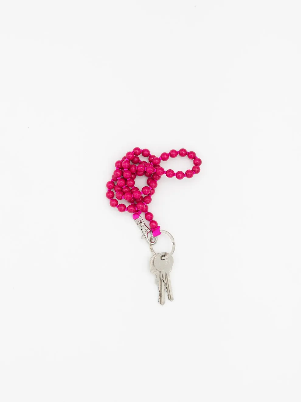 LONG KEYHOLDER - SMALL PERLEN - PINK