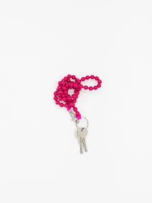 LONG KEYHOLDER - SMALL PERLEN - PINK