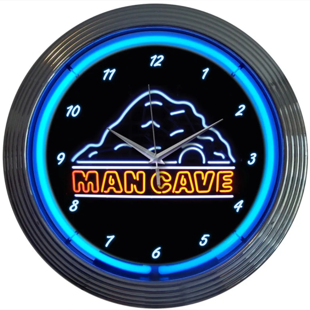 MAN CAVE NEON CLOCK