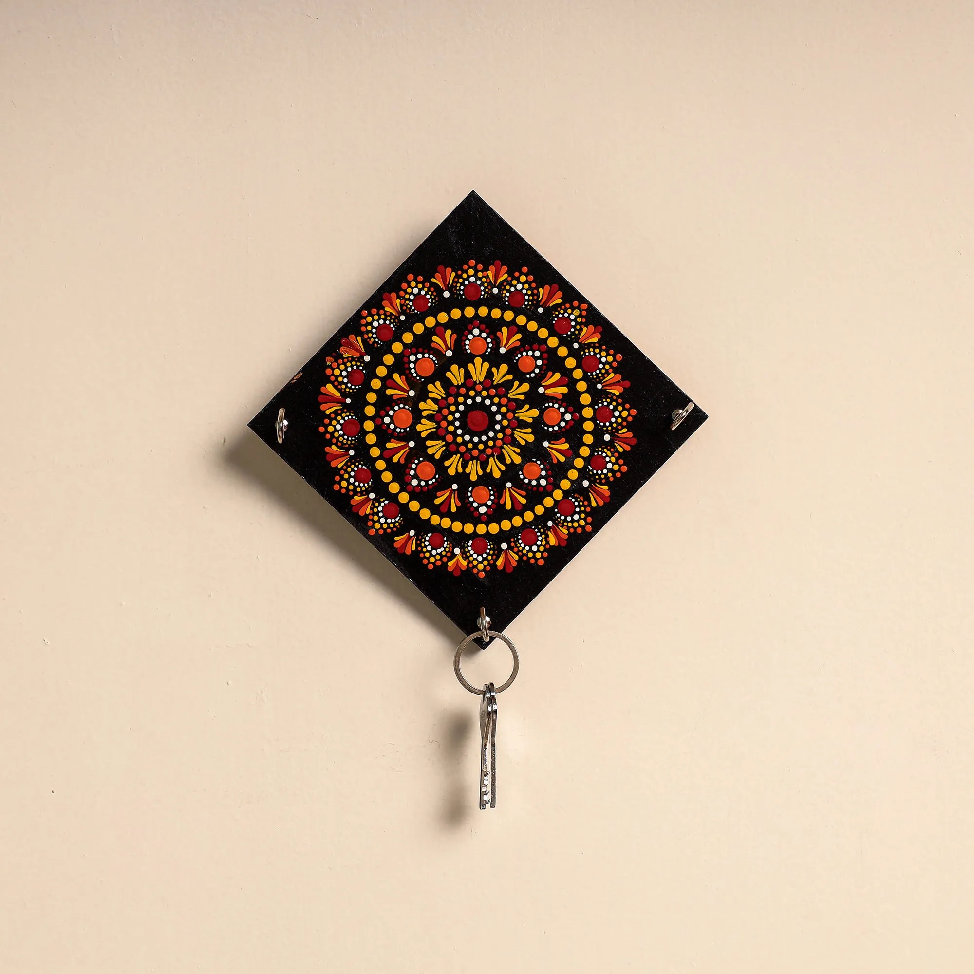 Mandala Art Handpainted Keyholder (7 x 7 in)