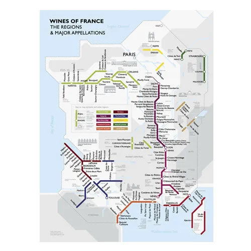 Metro Wine Map of Paris