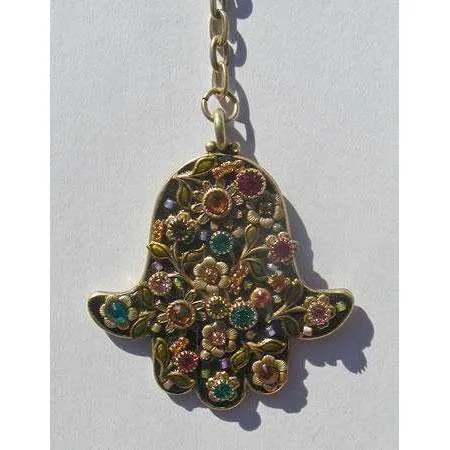 Michal Golan Black Hamsa Hand Keychain
