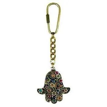 Michal Golan Black Hamsa Hand Keychain