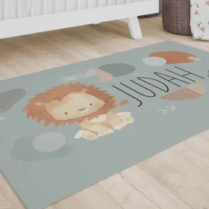 Modern Lion Personalized Nursery Rug