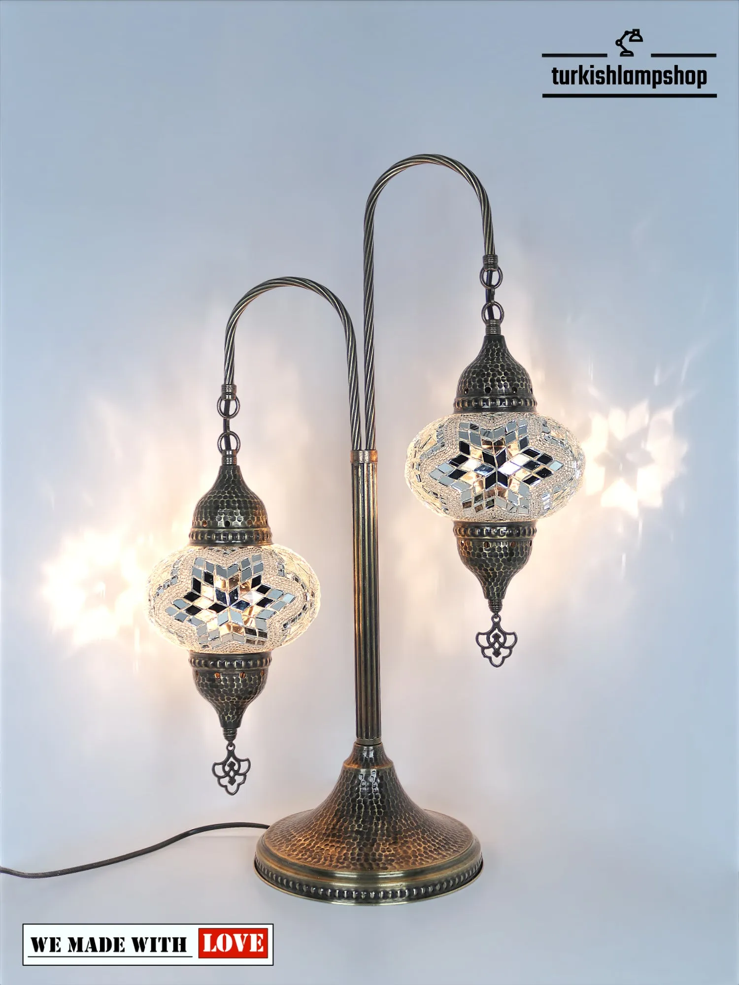 Mosaic Bedside Lamp 2 Globe Turkish Table Lamp