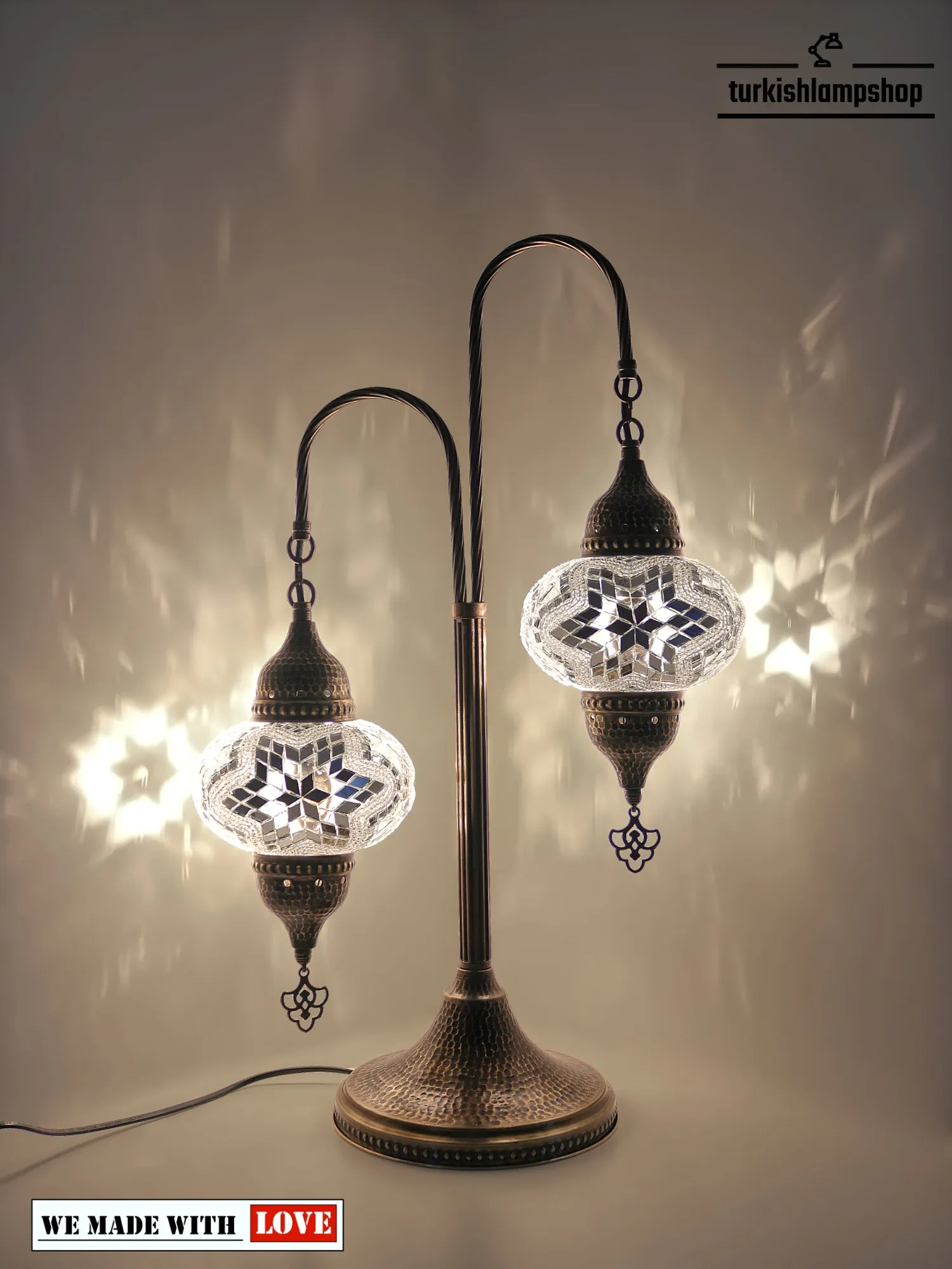 Mosaic Bedside Lamp 2 Globe Turkish Table Lamp