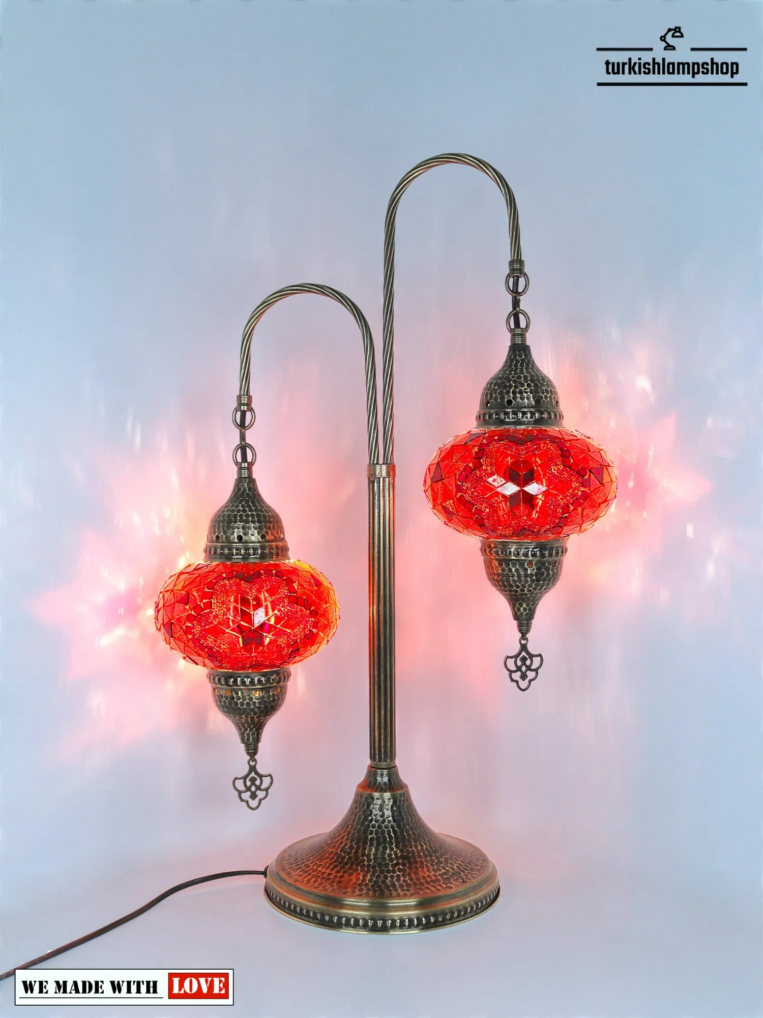 Mosaic Bedside Lamp 2 Globe Turkish Table Lamp