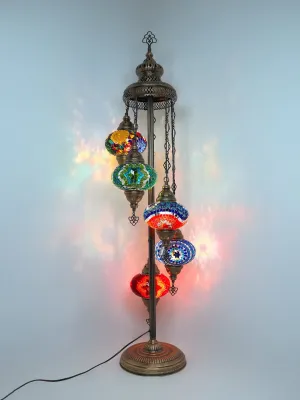 Mosaic Floor Lamp 5 Globes Unique Standing Lighting