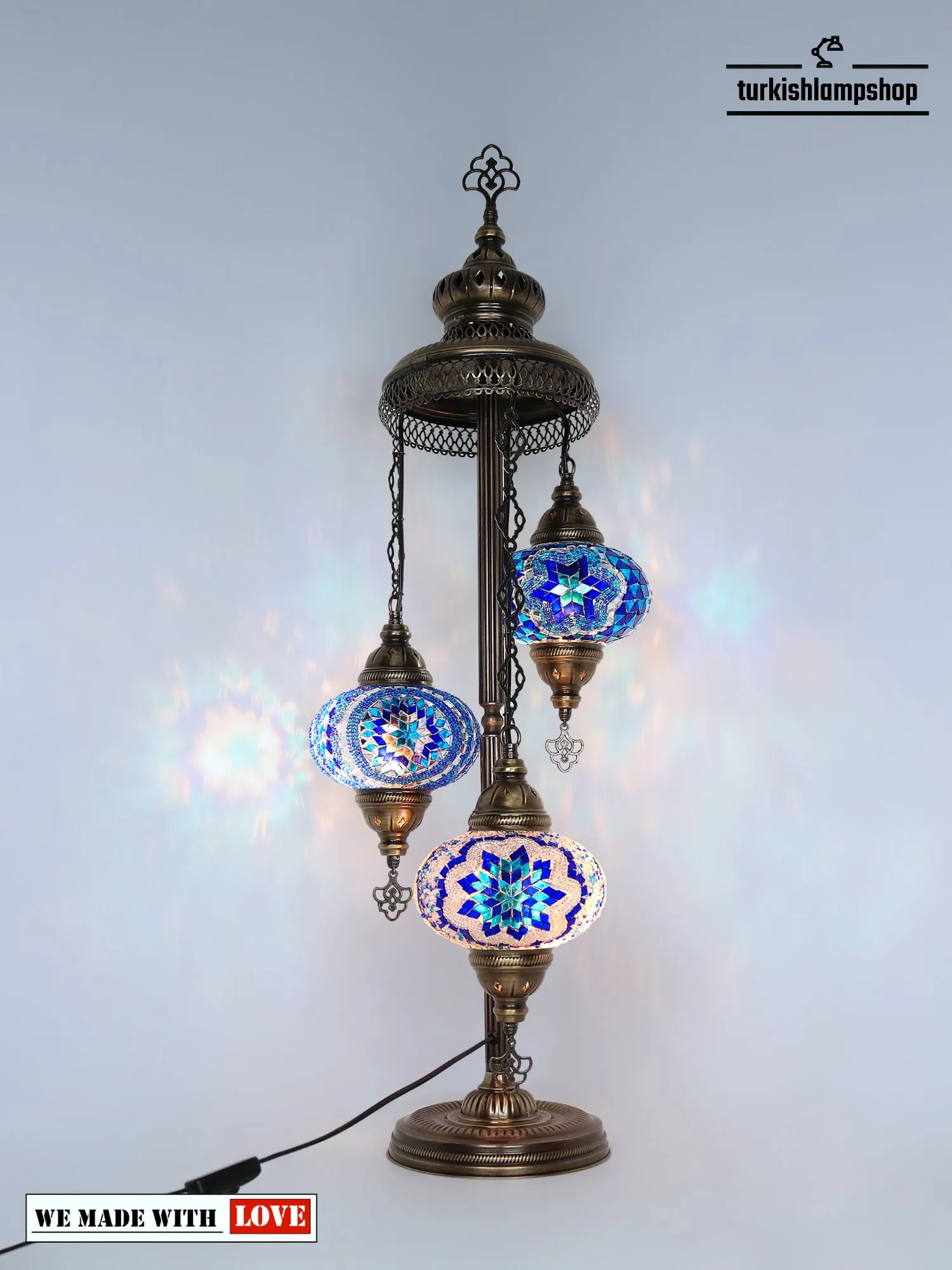 Mosaic Floor Lamp Turkish Design Colorful 3 Globe