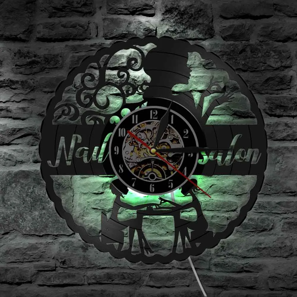 Nail Art Manicure Wall Clock For Nails Studio Can Be A Nail Salon Decor Decorative Or Used A Wall Watch Gift