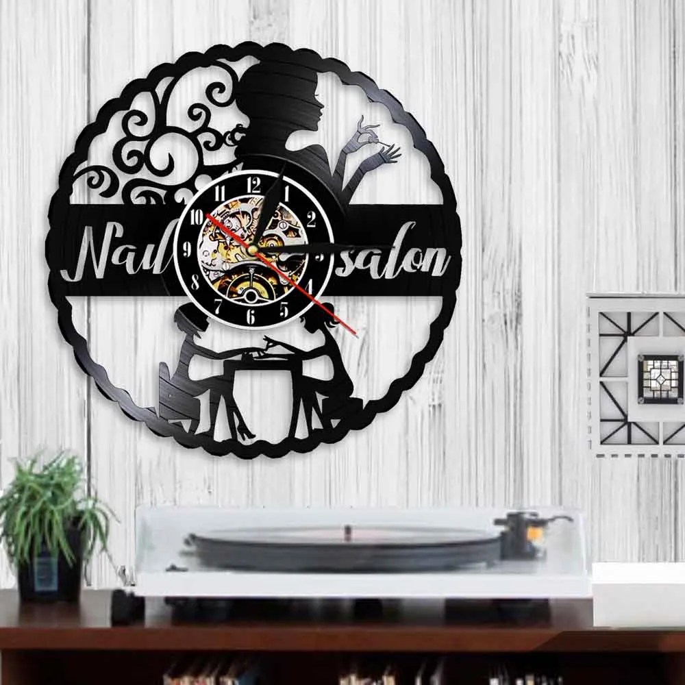 Nail Art Manicure Wall Clock For Nails Studio Can Be A Nail Salon Decor Decorative Or Used A Wall Watch Gift