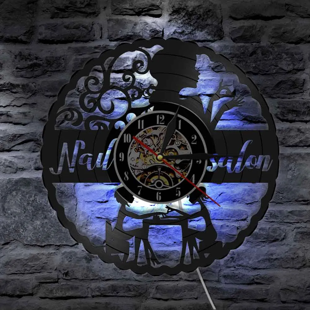 Nail Art Manicure Wall Clock For Nails Studio Can Be A Nail Salon Decor Decorative Or Used A Wall Watch Gift