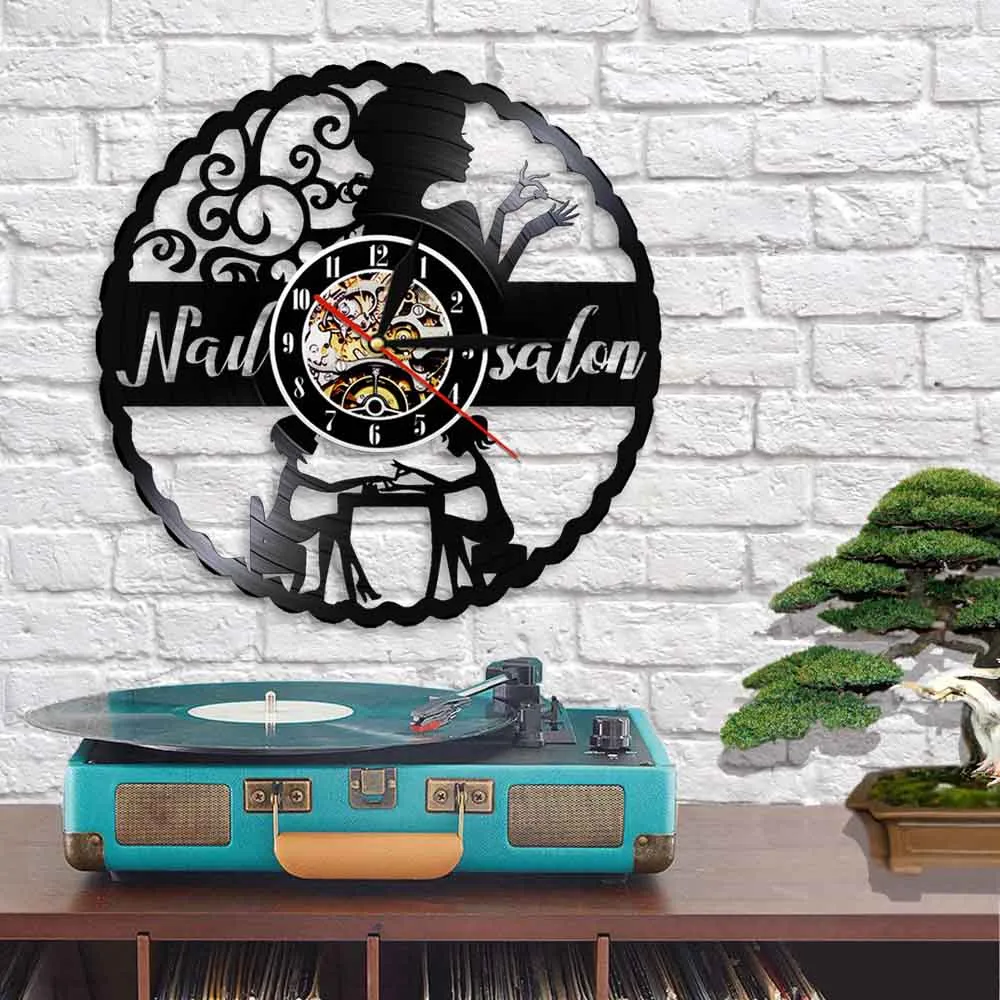 Nail Art Manicure Wall Clock For Nails Studio Can Be A Nail Salon Decor Decorative Or Used A Wall Watch Gift