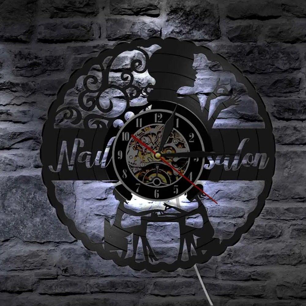 Nail Art Manicure Wall Clock For Nails Studio Can Be A Nail Salon Decor Decorative Or Used A Wall Watch Gift