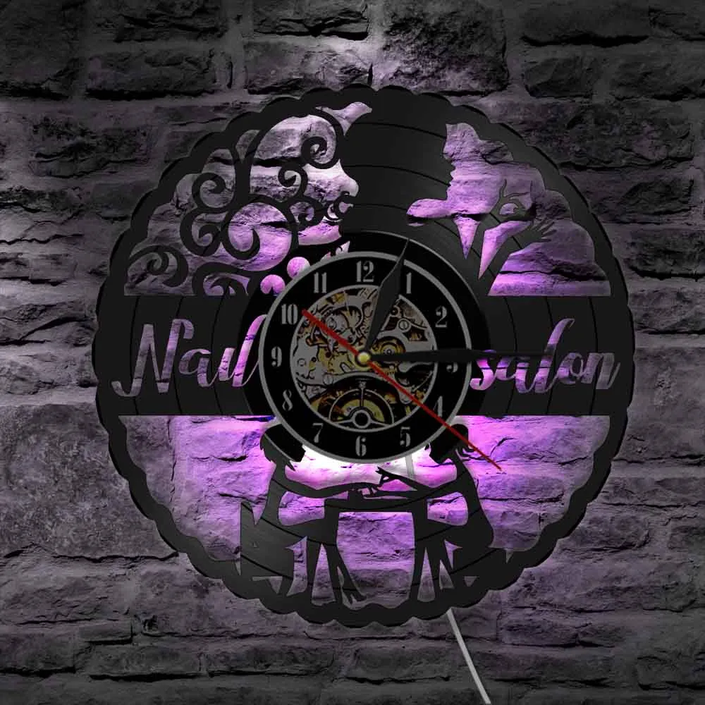Nail Art Manicure Wall Clock For Nails Studio Can Be A Nail Salon Decor Decorative Or Used A Wall Watch Gift