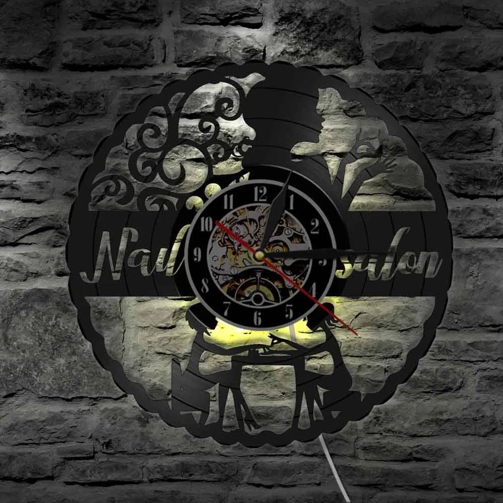 Nail Art Manicure Wall Clock For Nails Studio Can Be A Nail Salon Decor Decorative Or Used A Wall Watch Gift