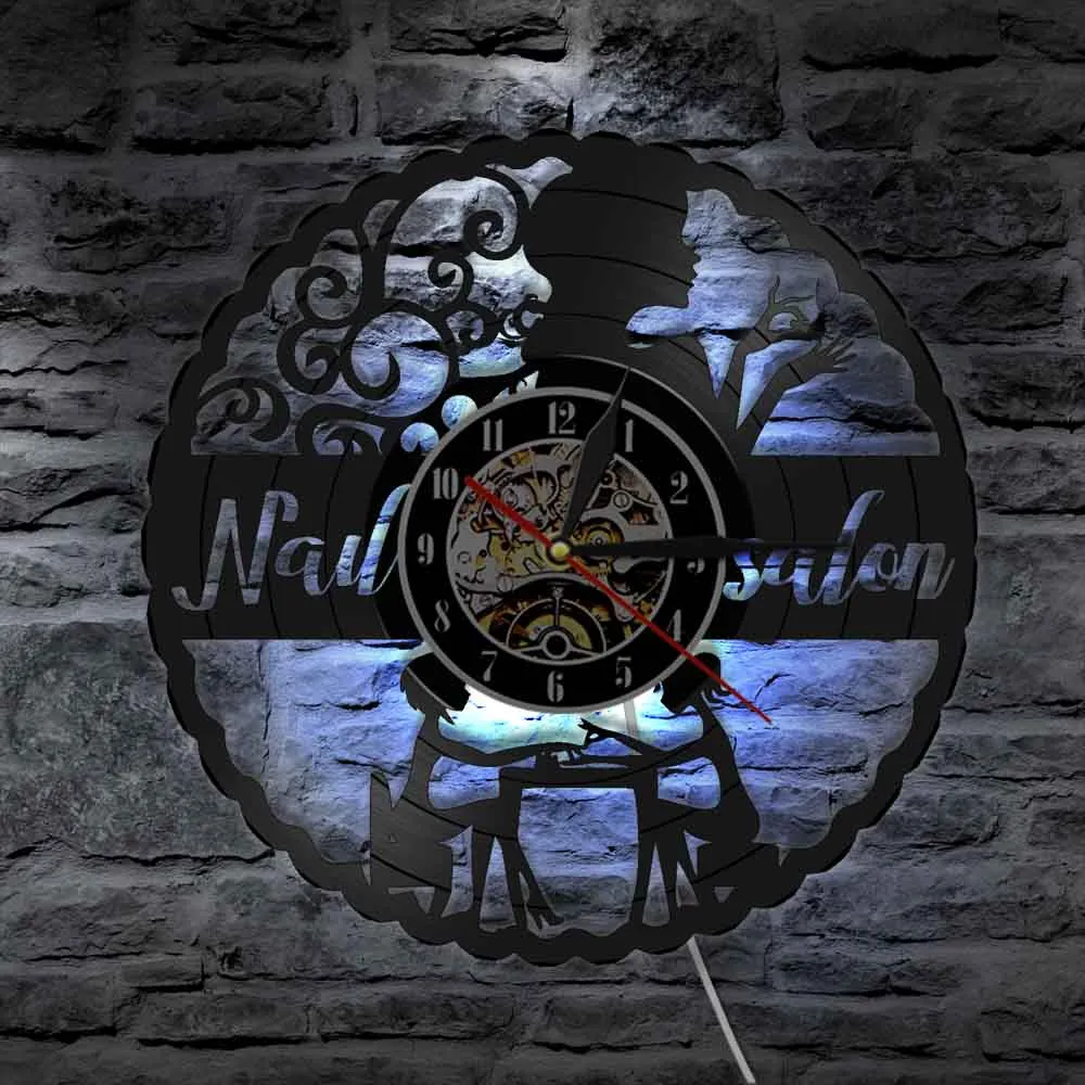 Nail Art Manicure Wall Clock For Nails Studio Can Be A Nail Salon Decor Decorative Or Used A Wall Watch Gift