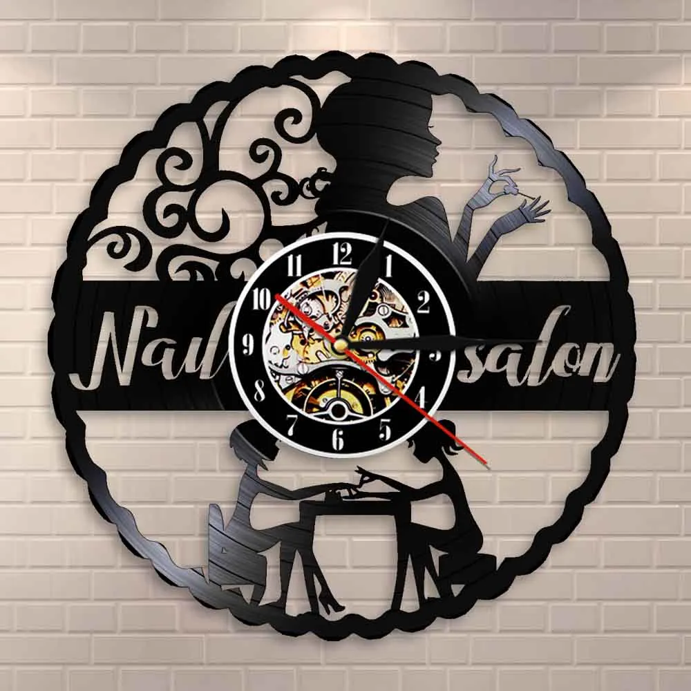 Nail Art Manicure Wall Clock For Nails Studio Can Be A Nail Salon Decor Decorative Or Used A Wall Watch Gift