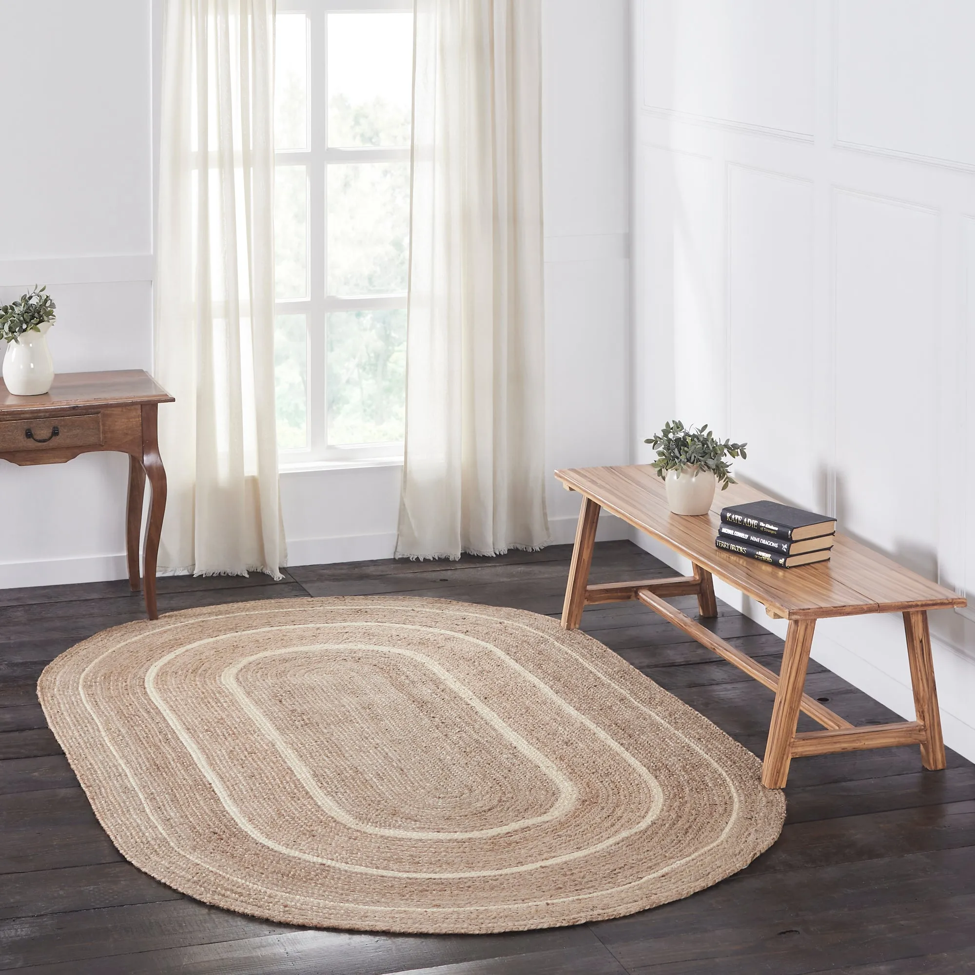 Natural & Creme Jute Rug
