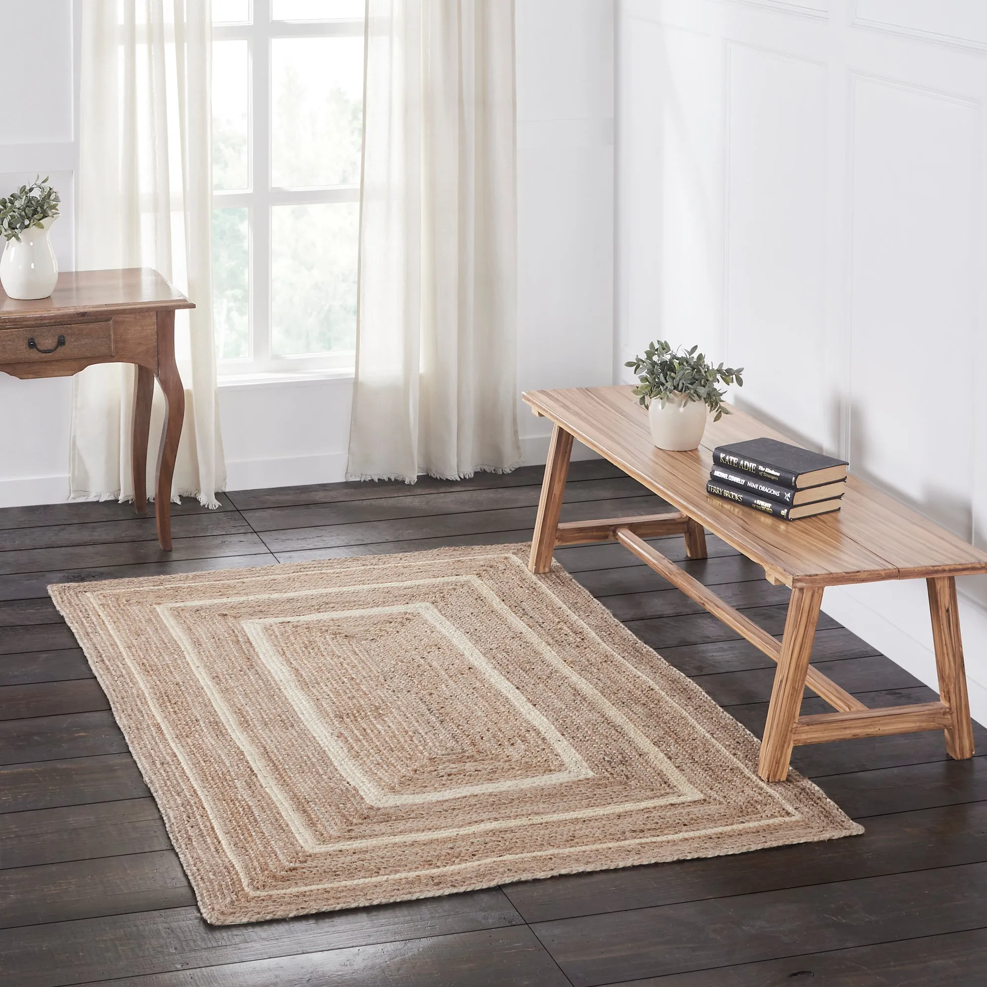 Natural & Creme Jute Rug