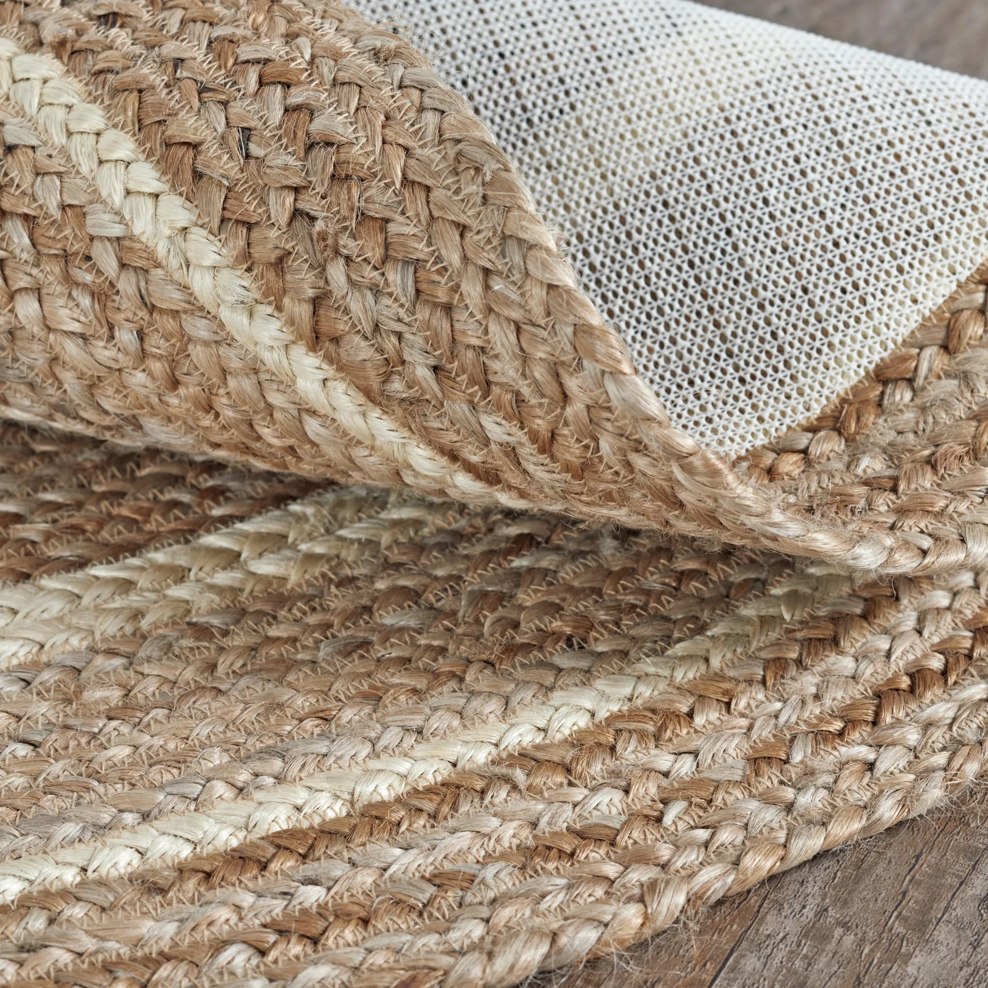Natural & Creme Jute Rug
