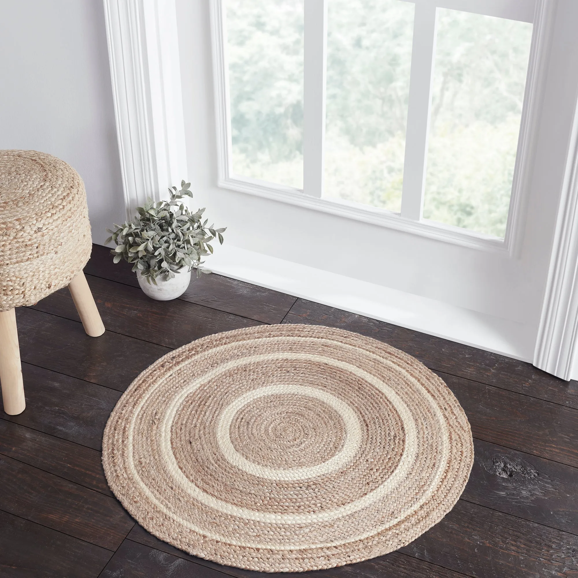Natural & Creme Jute Rug