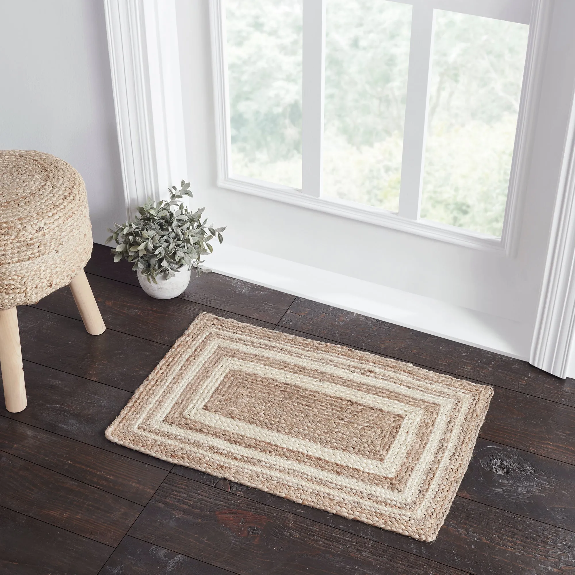 Natural & Creme Jute Rug