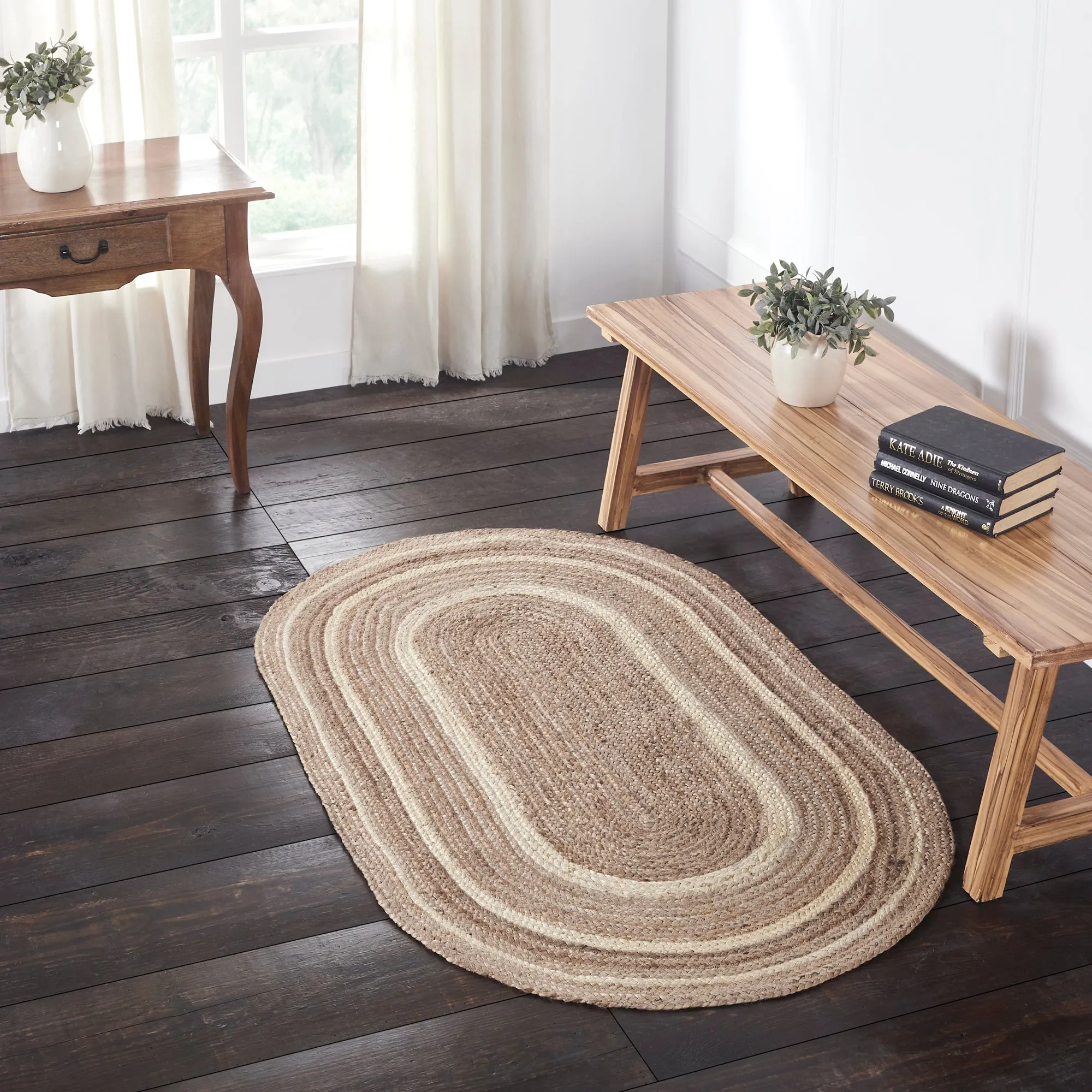 Natural & Creme Jute Rug