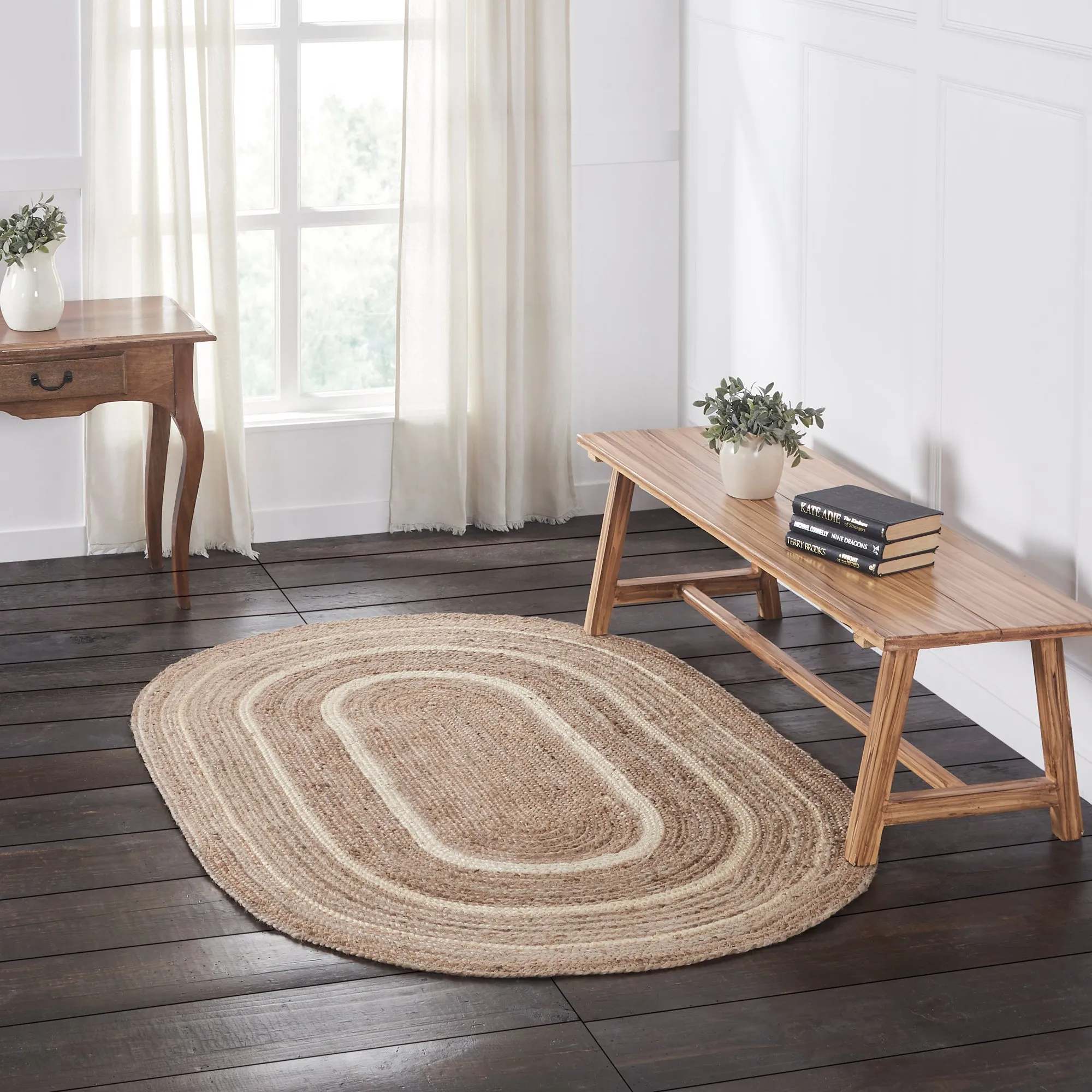 Natural & Creme Jute Rug