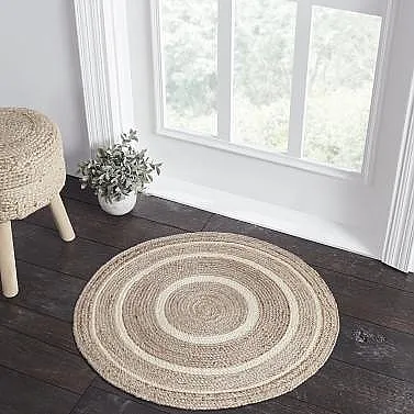 Natural & Creme Jute Rug