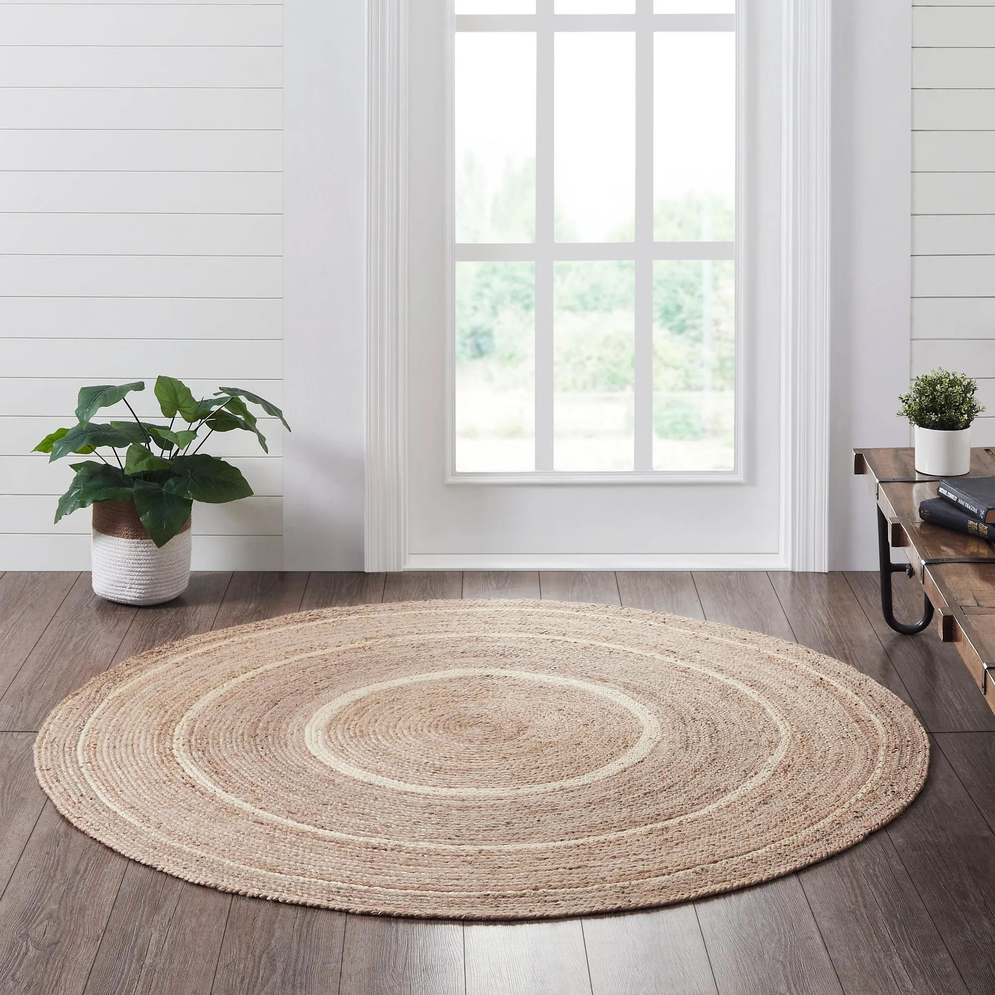 Natural & Creme Jute Rug
