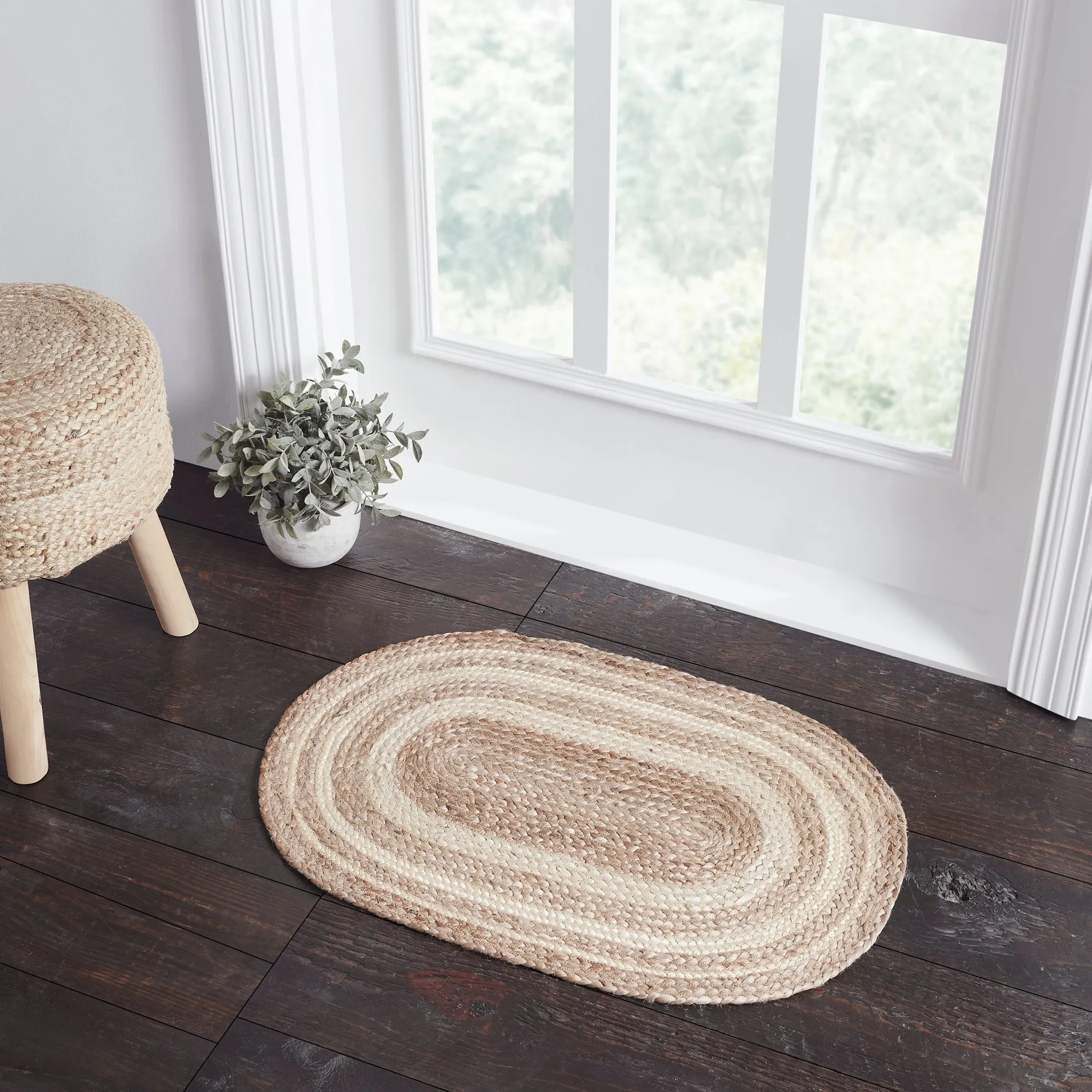 Natural & Creme Jute Rug
