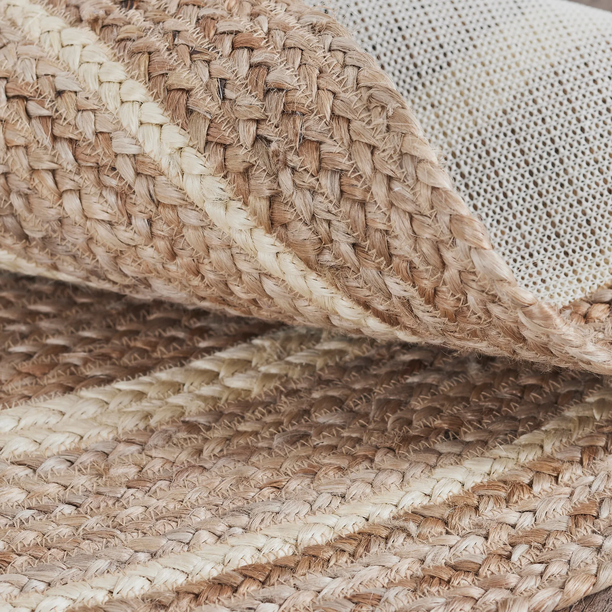 Natural & Creme Jute Rug