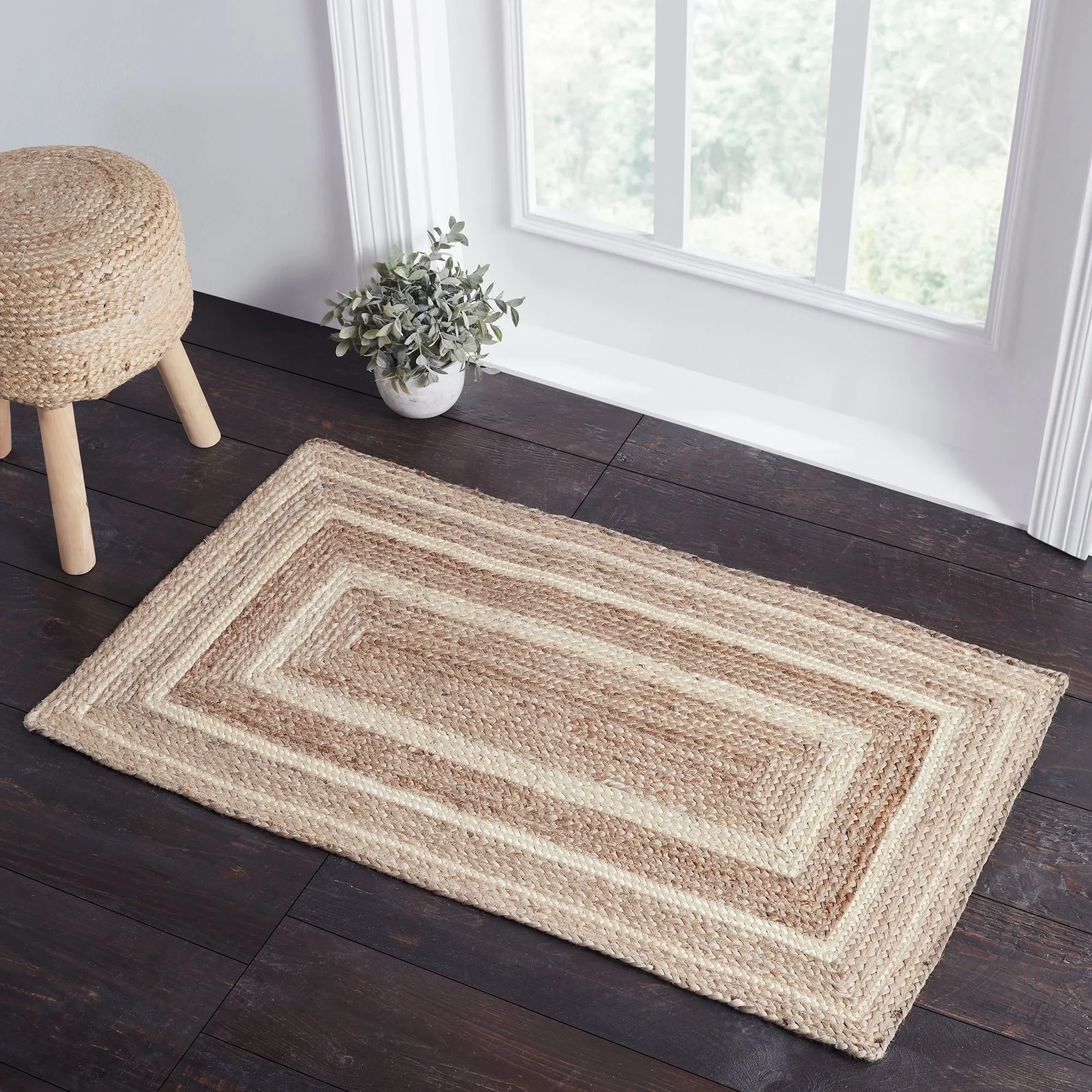 Natural & Creme Jute Rug