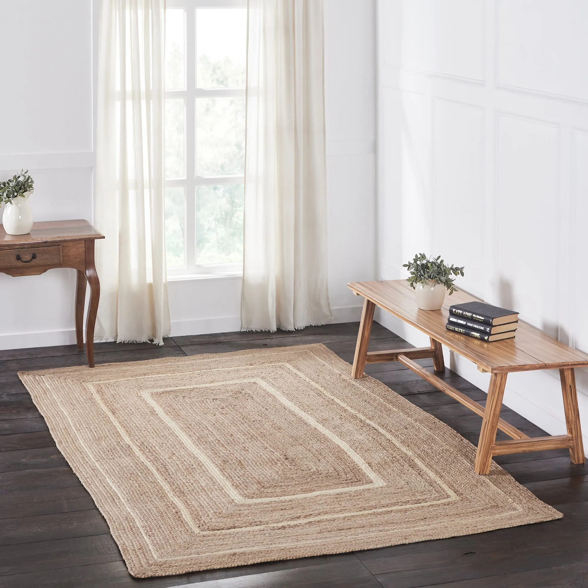 Natural & Creme Jute Rug