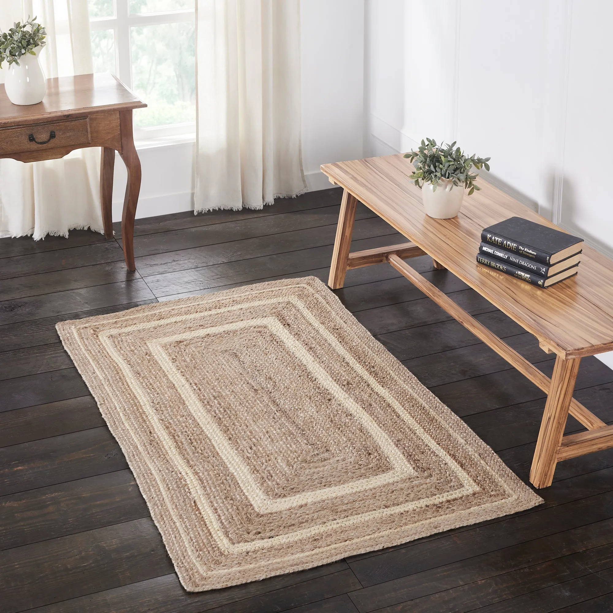Natural & Creme Jute Rug