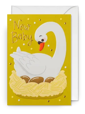 New Baby Nesting Swan Card