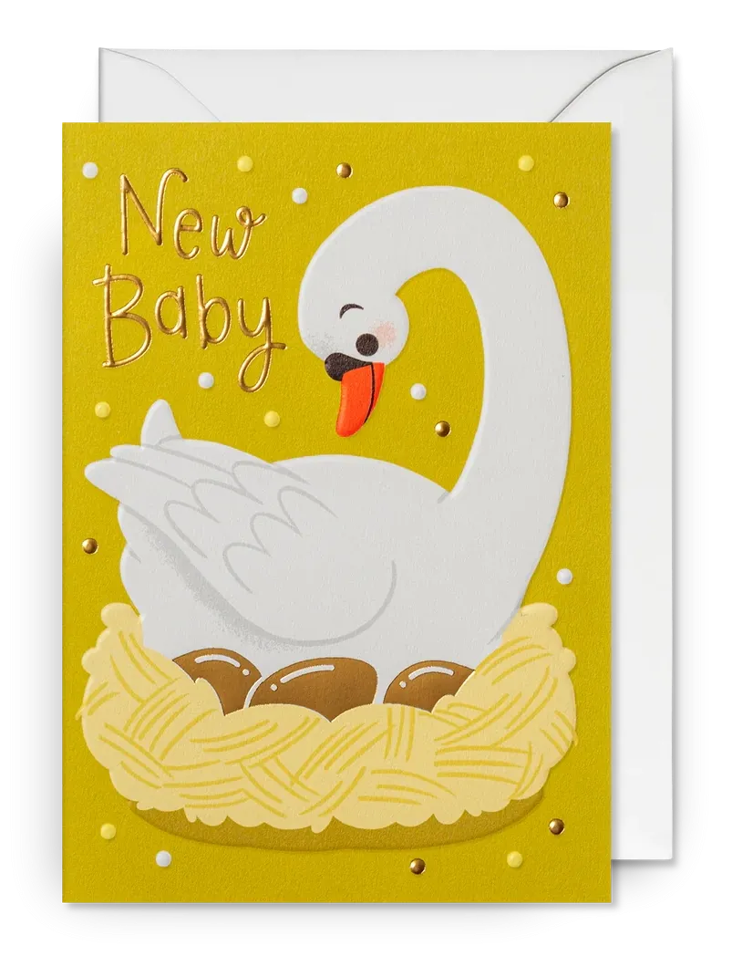 New Baby Nesting Swan Card