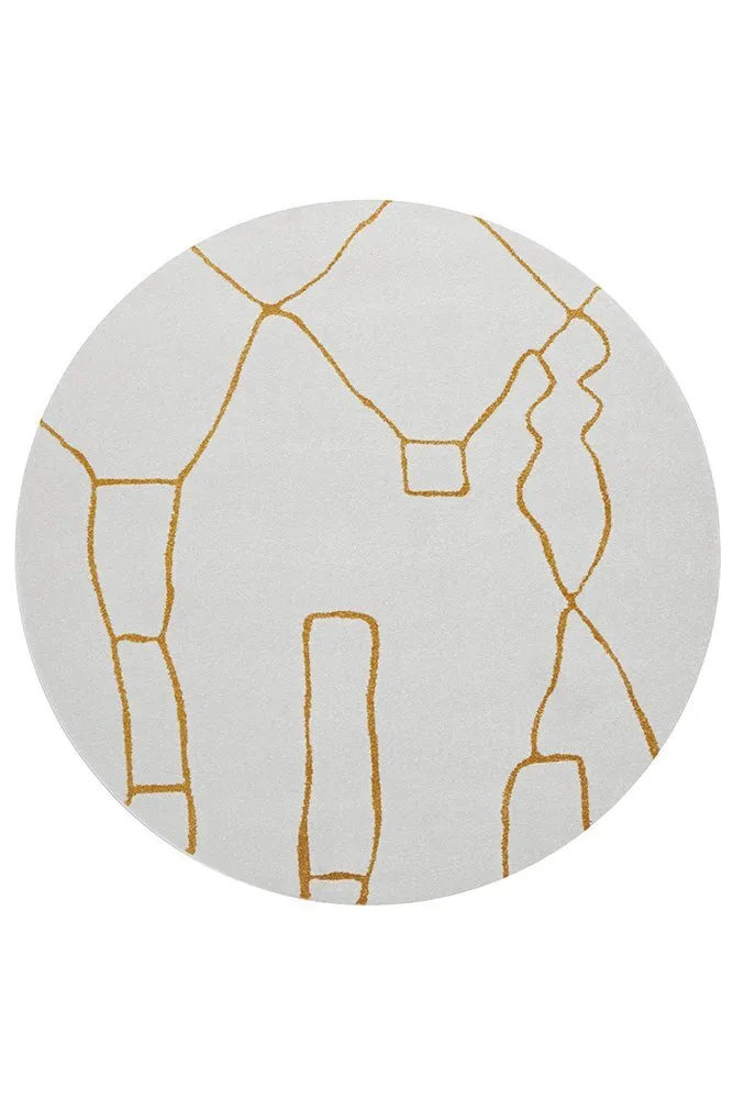 Paradise Amy Gold Round Rug