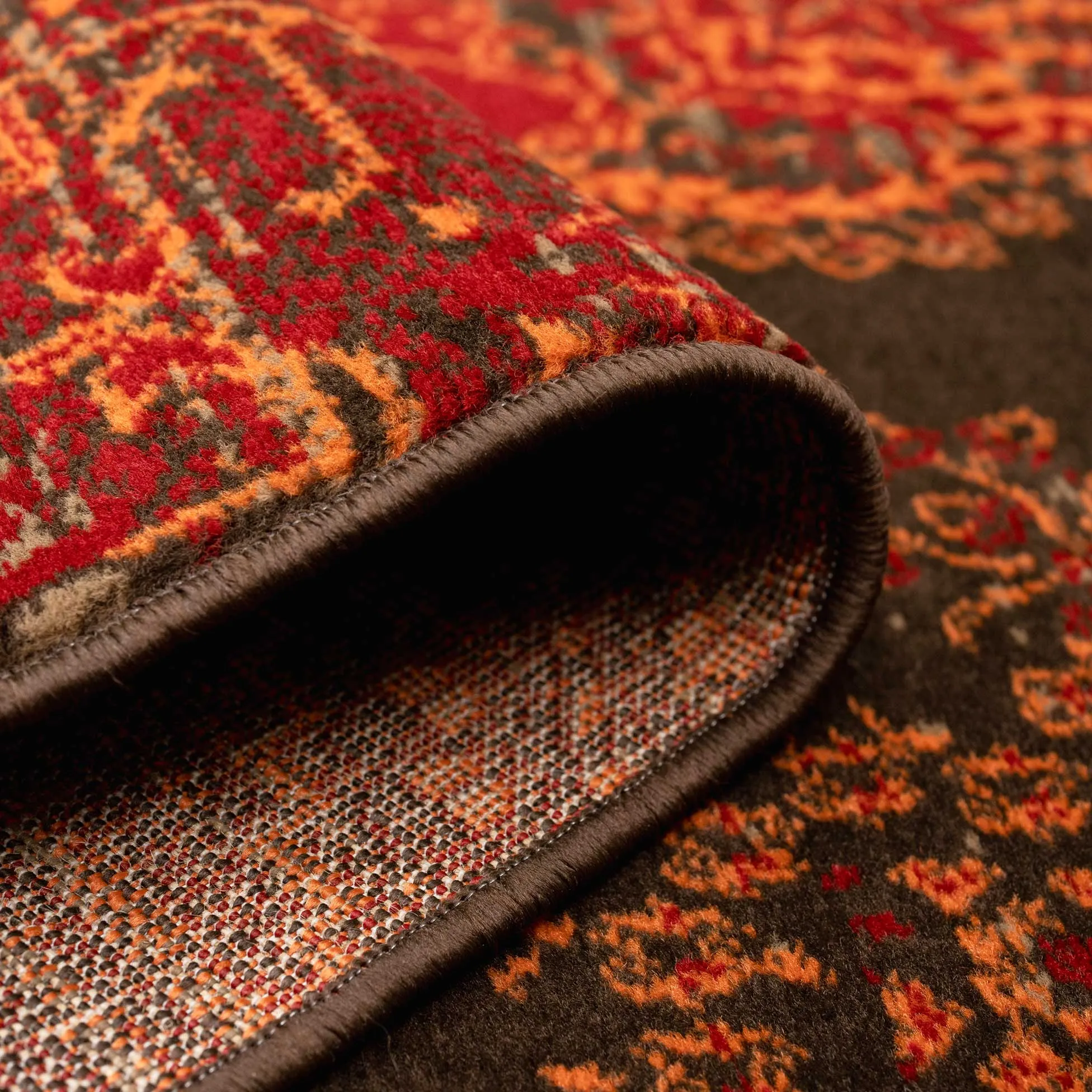 Patchwork Wine Living Room Rug
