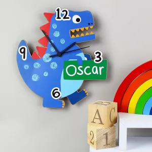 Personalised Dinosaur Wooden Wall Clock