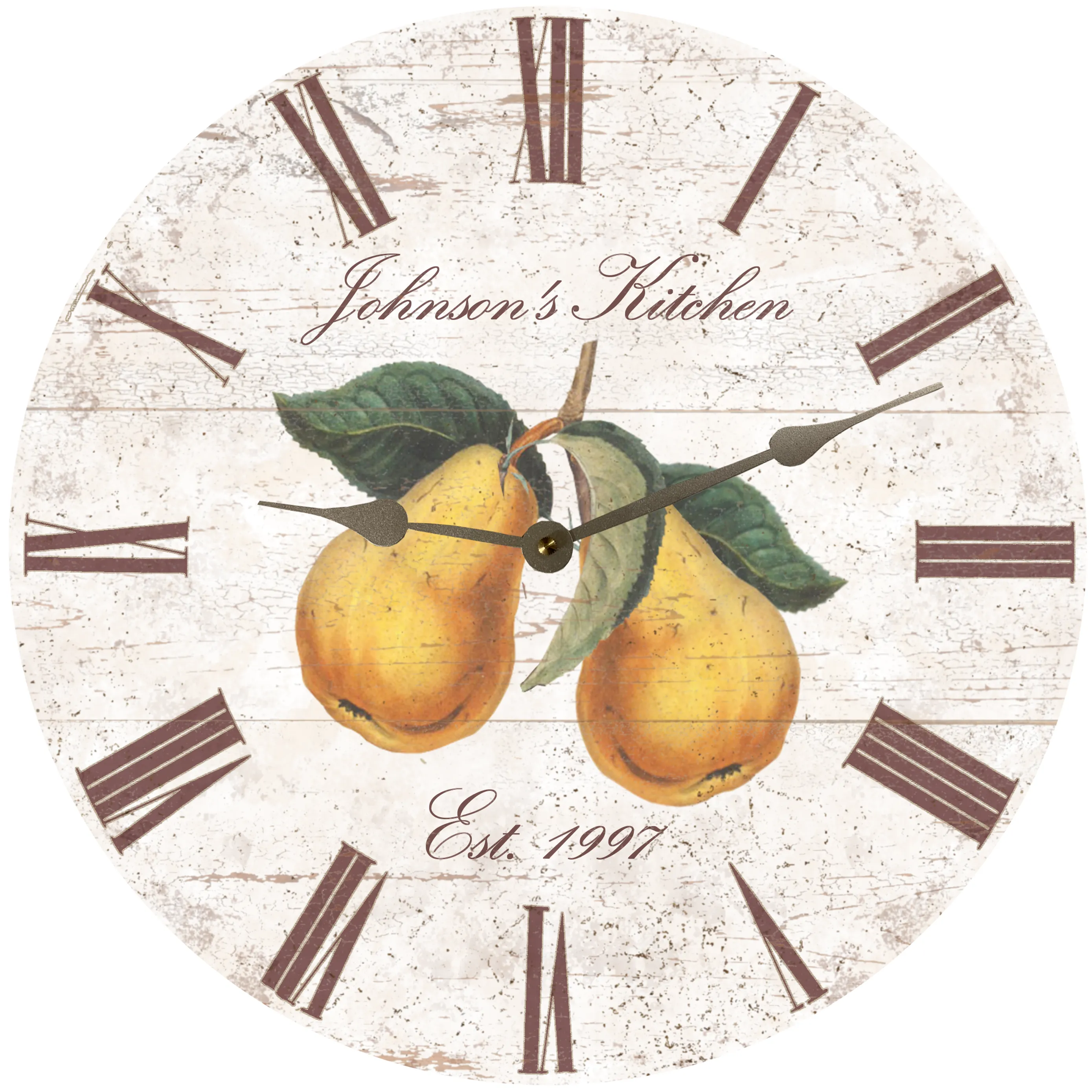 Personalized Pear Kitchen Clock