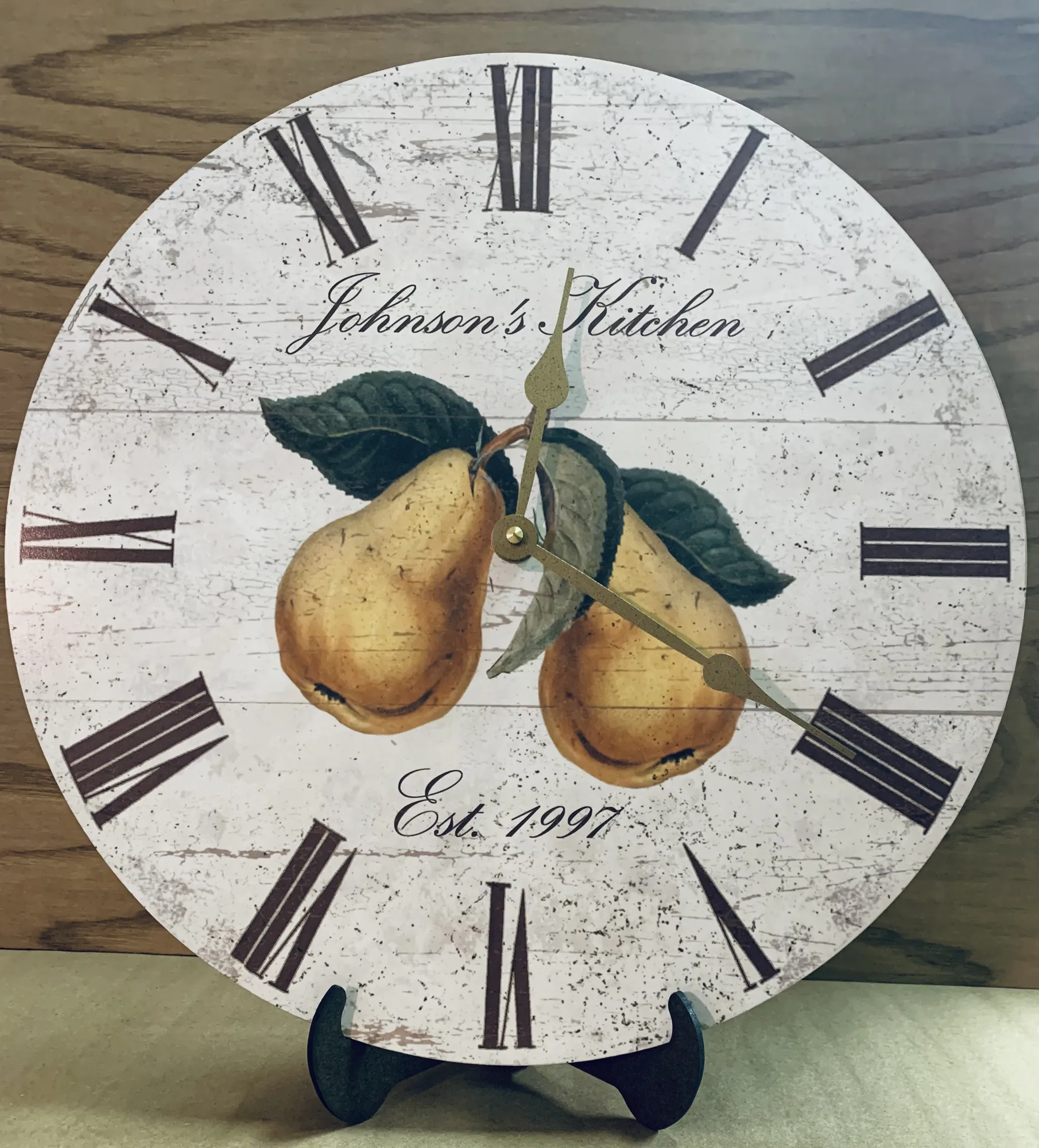 Personalized Pear Kitchen Clock