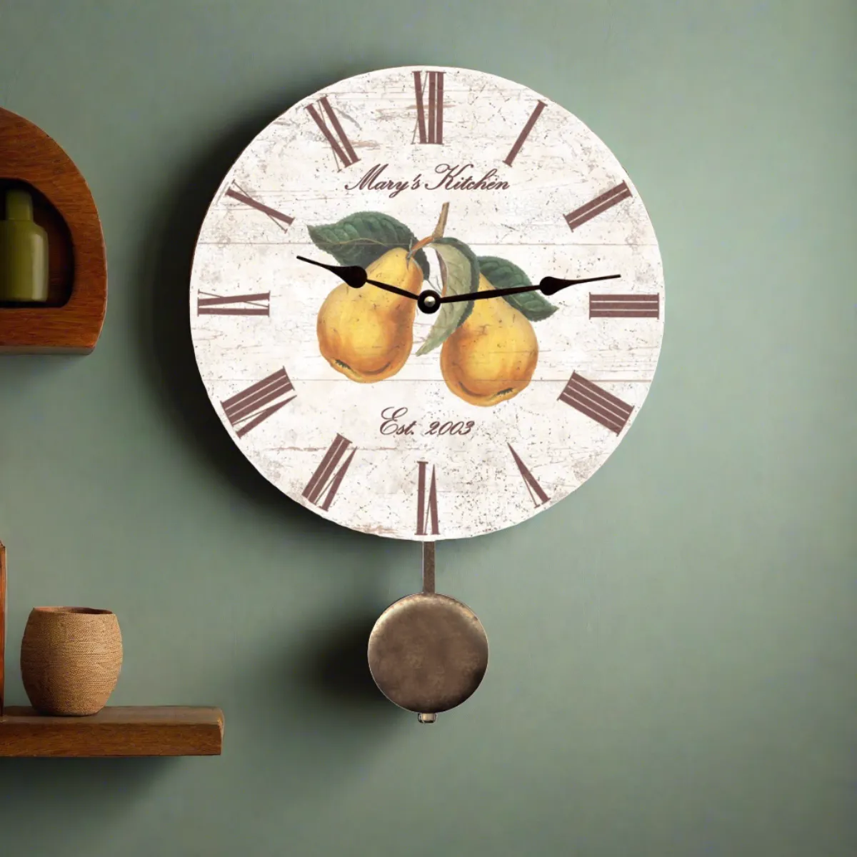 Personalized Pear Kitchen Clock