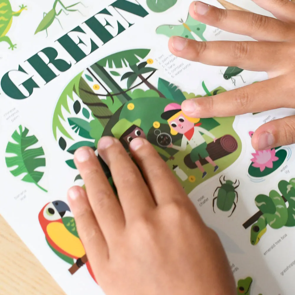 Poppik Mini Discovery Posters- Jungle Green, 26 Stickers